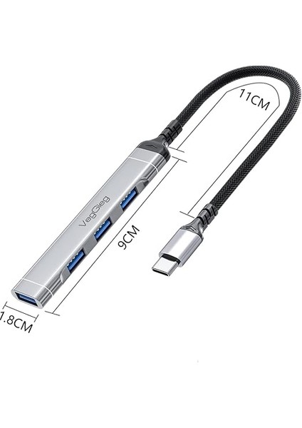Type-C To USB 3.0 4 Port 3*usb 2.0 ve 1*usb 3.0 Çoklayıcı Hub indirimleri