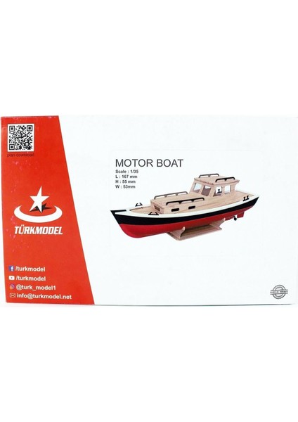 Türk Model 1/35 202 Kabinli Sandal, 18 Cm. Ahşap Model Kiti