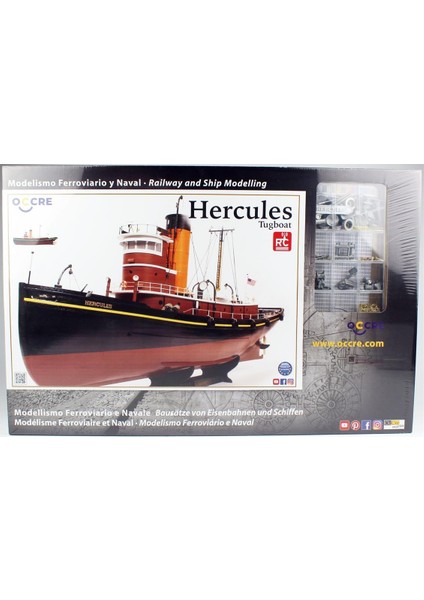 61002 1/50 Ölçek, Hercules R/c Dönüştürülebilir Römorkör Ahşap Model Kiti