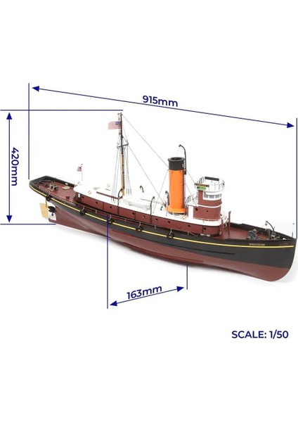 61002 1/50 Ölçek, Hercules R/c Dönüştürülebilir Römorkör Ahşap Model Kiti indirimleri