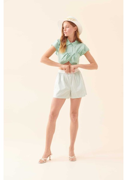 Çizgili Şort Mint Y2312602_097 modelleri