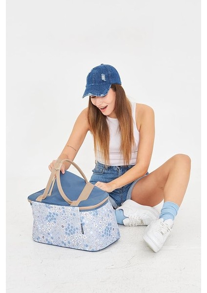 22 Litre Piknik/kamp Çantası Sepeti. Termal Termos Çanta (Sıcak-Soğuk Koruma Sağlar) Roza fırsatları