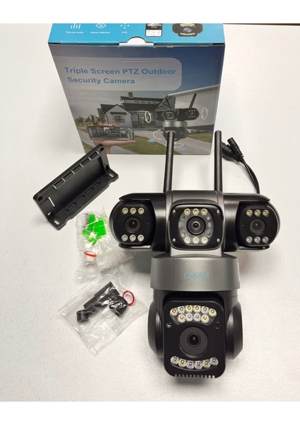 O-KAM 6030 3 Kamera 3 Görüntü 15MP (5MP+5MP+5MP) Gece Görüş Wifi Sesli Konuşma Türkçe fırsatları