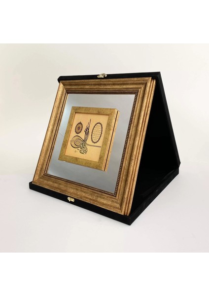 Tuğra Besmele ve Ayetel Kürsi Kadife Kutulu Çerçeveli Tablo