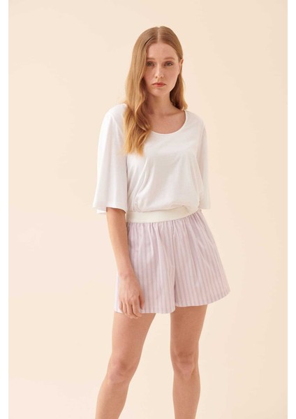 Çizgili Şort Lila Y2312602_017 modelleri