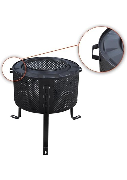 Mekan Bahçe Şöminesi Ateş Çukuru Siyah Renk Statik Boyalı Fırınlanmış fiyatları