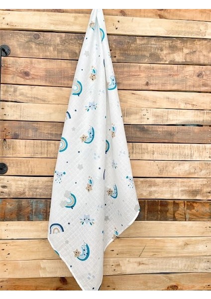 Mavi Gökkuşak Yıldız Müslin Örtü fırsatları