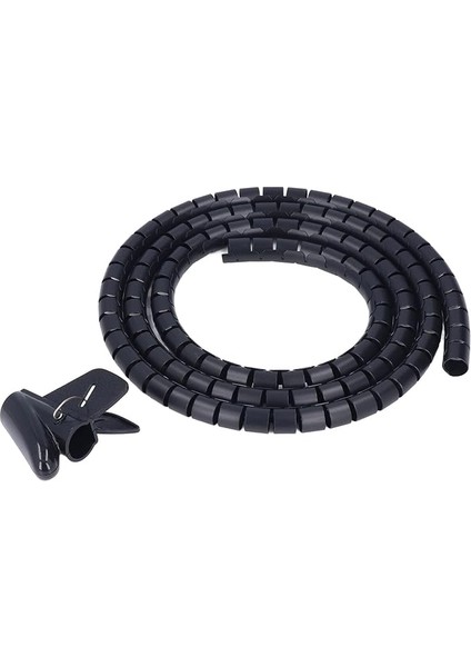 Ev Ofis Tv DVD Pc Kablosu, Plastik Tel Sargı Tüp Kablos Yönetim Sistesi Kiti, Evcil Hayvanlar Isırmayı Önlemek Için Esnek Elektrik Telli Kovan, Siyah Dia 20MM Için Spiral Kablo Sarma (2m /