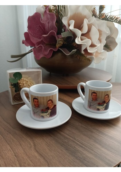 Porselen Kahve Fincanı Resimli Baskı Tasarım Kendin Tasarla