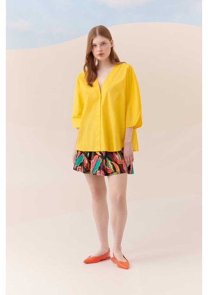 Yakası Açık Gömlek Sarı Y2313545_009 indirimleri