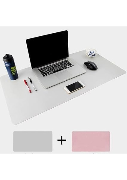 Çift Taraflı Fare Altlığı, Ultra Ince Pu Deri Fare Altlığı Mat Su Geçirmez Çift Taraflı Masa Pedi Ofis, Ev Masaüstü, Dizüstü Bilgisayar, Pc Için (Pembe&silver, 120 x 60 Cm) fırsatları