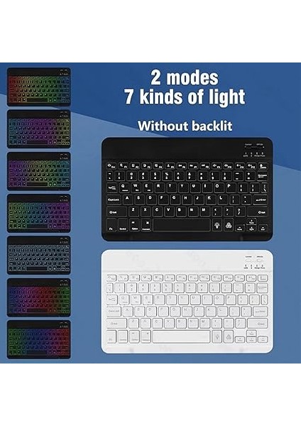 Kılıfı, Mor Klavye Kılıfı, Samsung Galaxy Tab A7 10,4 Inç 2020 (SM-T500/T505/T507), 7 Renk Arkadan Aydınlatmalı, Manyetik Çıkarılabilir Kablosuz Klavye fiyatları