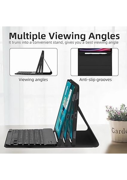 Kılıfı, Mor Klavye Kılıfı, Samsung Galaxy Tab A7 10,4 Inç 2020 (SM-T500/T505/T507), 7 Renk Arkadan Aydınlatmalı, Manyetik Çıkarılabilir Kablosuz Klavye indirimleri