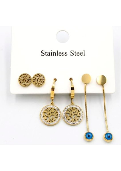 6'lı Set Küpe - Altın