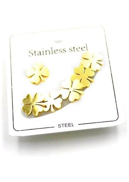 Çoklu Çelik Küpe - Altın