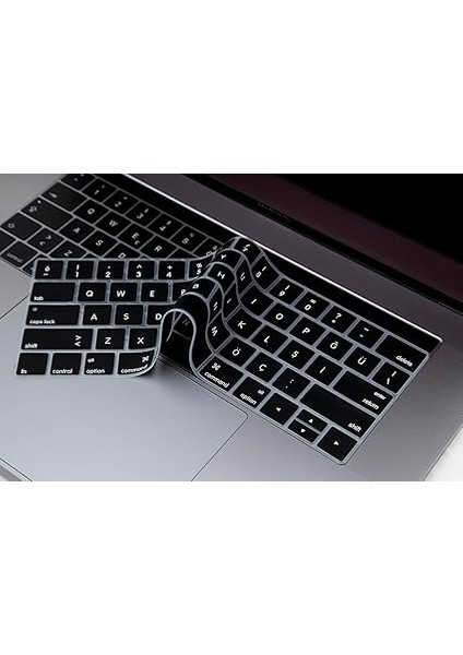 Macbook Pro Klavye Koruyucu (Us To Tr) Touchbarlı 13INÇ A1706 A1989 A2159-15INÇ A1707 A1990 ile Uyumlu Siyah fırsatları