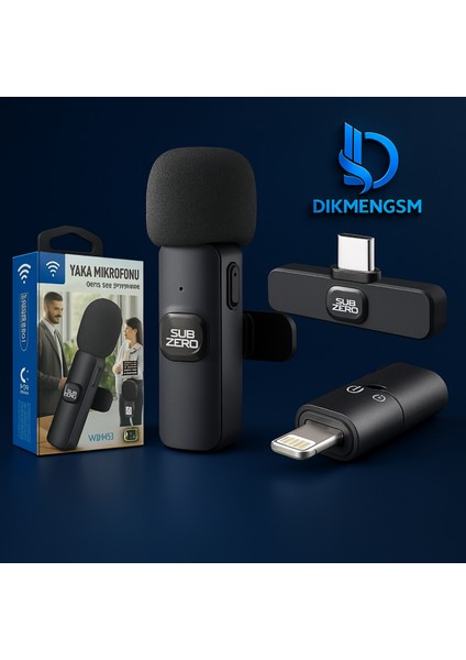 🎤 Subzero WM55 Kablosuz Yaka Mikrofonu | Ios & Type-C Uyumlu, Gürültü Engelleme, Profesyonel Ses Kalitesi fiyatları