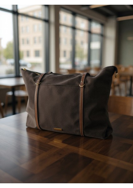 Kadın Şeritli Halka Detaylı Omuz ve Kol Çantası EN42 BOY30