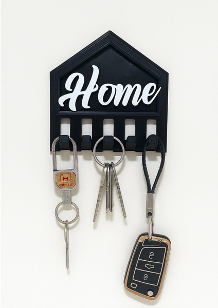 Anahtarlık Askısı Yapışkanlı Dekoratif Pleksi Organizer Anahtar Düzenleyici Home Yazılı Ev Şeklinde