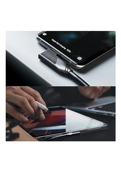 – Hepsi Bir Arada Açılı USB C Kablosu, USB 3.2 Gen 2x2 – 0,5m (20 Gbit/s Hızında Veri/video Iletir, Pd3.1 Sayesinde 240 W ile Şarj Olur, Veri Kablosu/şarj Kablosu/monitör Kablosu, Siyah) modelleri