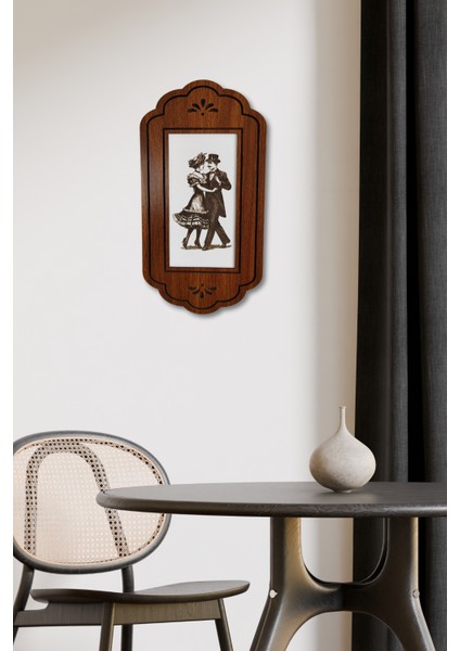 Ahşap Gravür Sanatı Dans Eden Çift Figürlü El Yapımı Dokulu Tablo (40X20 cm / 32X17 Cm) modelleri