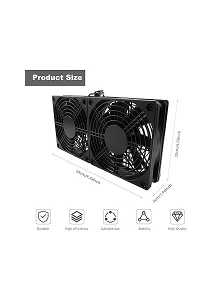 120MM 5V USB Powered Pc Router Çift Fanlar Yüksek Akımı Soğutma Fanı Yönlendirici Modem Alıcı fiyatları