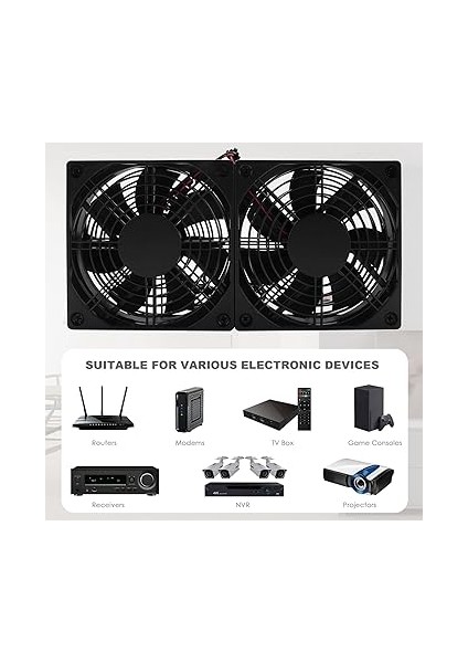 120MM 5V USB Powered Pc Router Çift Fanlar Yüksek Akımı Soğutma Fanı Yönlendirici Modem Alıcı fırsatları