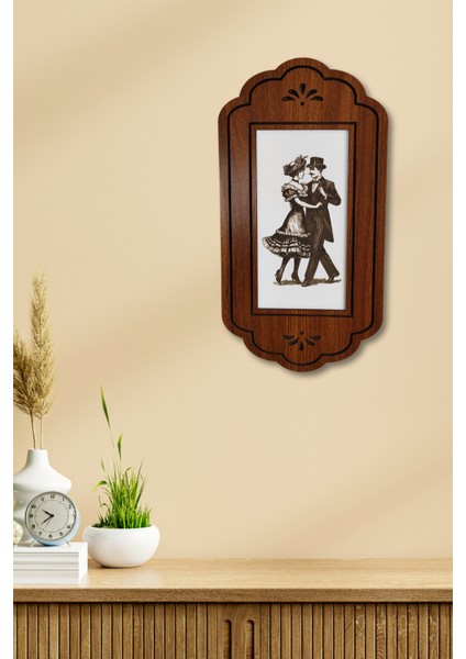 Ahşap Gravür Sanatı Dans Eden Çift Figürlü El Yapımı Dokulu Tablo (40X20 cm / 32X17 Cm) fırsatları