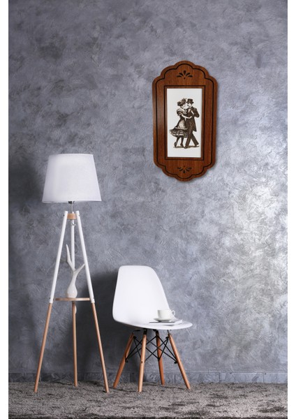Ahşap Gravür Sanatı Dans Eden Çift Figürlü El Yapımı Dokulu Tablo (40X20 cm / 32X17 Cm) indirimleri