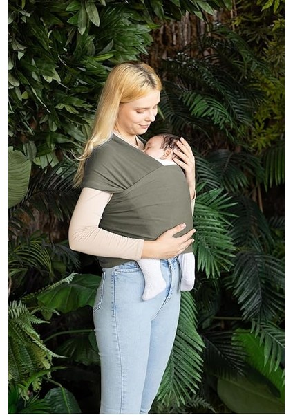 Wrap Sling - Esnek Bebek Taşıma Şalı - Yenidoğan Bebeklerin Ihtiyacı Olan Ten Teması ve M Pozisyonu Için Ideal (Yeşil) fiyatları