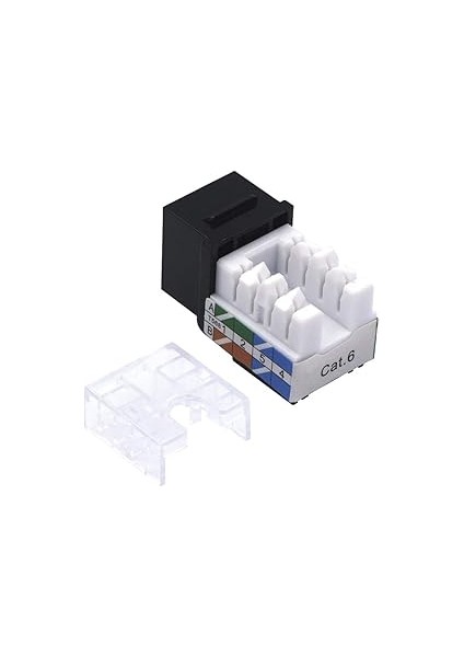 Cat6 RJ45 90 Derece Keystone Jack Ekleme, Ethernet Utp Cat 6 Keystone Punch Down Stand 5'li Paket Siyah fiyatları