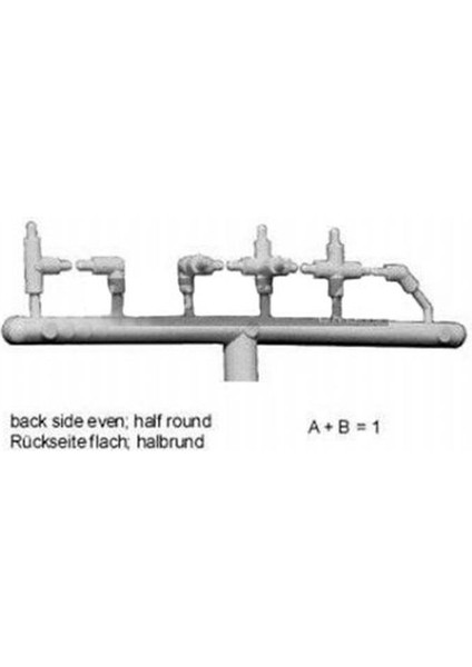 174300 1/100 Ölçek, Boru Başlama (Fittings) Seti -Beyaz -