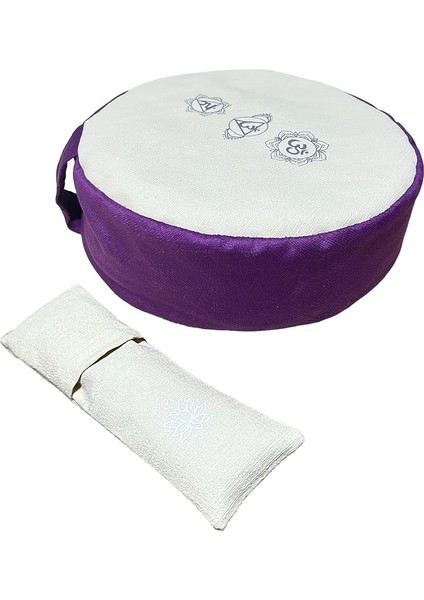 Ham Bez Karabuğday Dolgulu Zafu Meditasyon Minderi & Ham Bez Lavantalı Karabuğday Göz Yastığı
