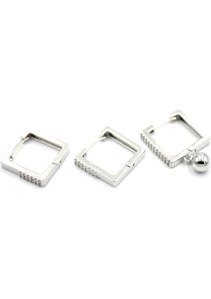 3'lü Top Küpe - Gümüş