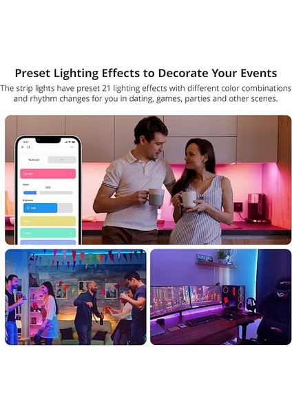 L3 Akıllı Wifi LED Şerit Işıklar, Yatak Odası, Oda Için Alexa LED Şerit Işıklar, 5 M Rgb 5050 Renk Değiştiren LED Işıklar, App/ses Kontrolü fırsatları