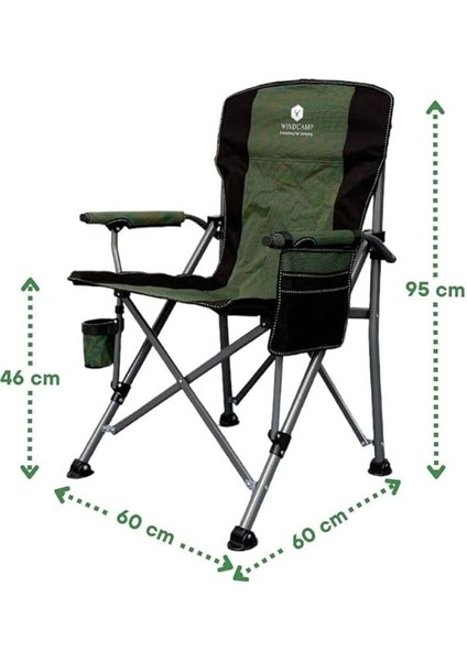 Everything For Camping Katlanır Kamp Sandalyesi Lüx - Yeşil fiyatları