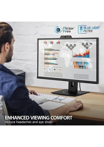 VG2740V 68,6 cm (27 Inç) Ofis Monitörü (Full-Hd, IPS Panel, Hdmı, Dp, USB 3.2 Hub, Mikrofonlu Web Kamerası, Yüksekliği Ayarlanabilir, Hoparlör, Göz Bakımı), Siyah indirimleri