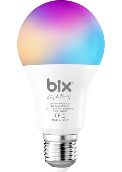 Sl-01 Aura Çok Renkli 9W Rgb Wifi-Bluetooth Uzaktan Kontrollü Akıllı Ampul