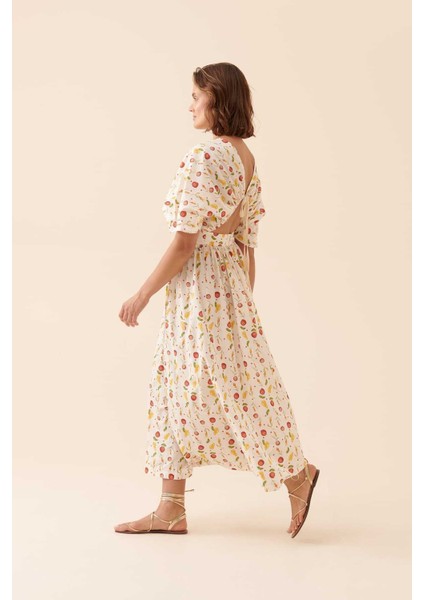 Yakası Açık Kısa Kollu Elbise Standart Renk Y2311006_089 fırsatları