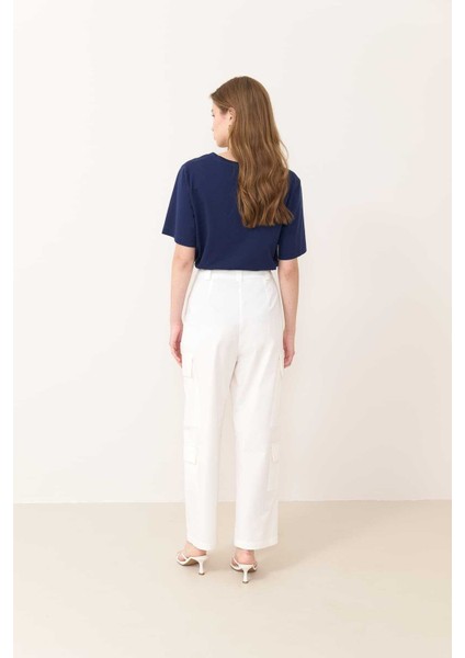 Yanları Cepli Pantolon Beyaz Y2312059_002