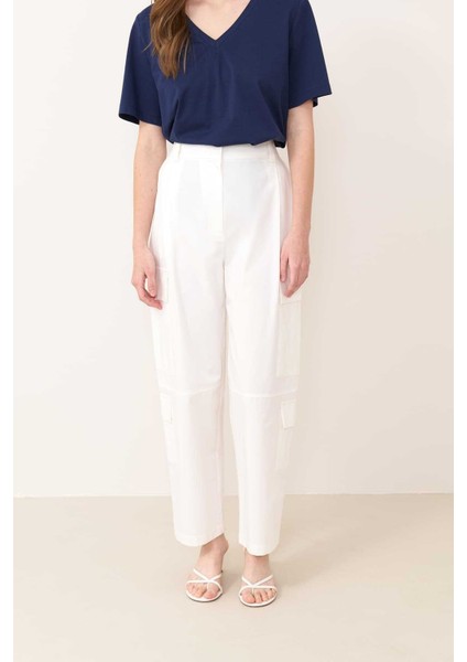 Yanları Cepli Pantolon Beyaz Y2312059_002