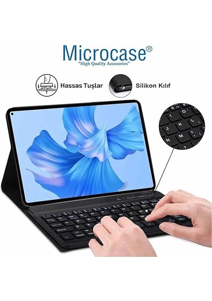 Samsung Galaxy Tab S9 Fe SM-X510 ile Uyumlu Bluetooth Klavye ve Mouse + Standlı Kılıf - Bkk6 Pembe indirimleri