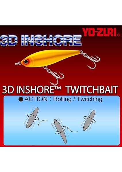Leurre Yo Zuri 3DB Twitchbait SS – 110mm, 29g, Coulant, Avec Grelot, Coloris R1448-PGSH, Pêche Eau Douce