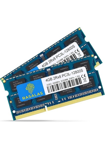 8gb Kit (2X4GB) PC3-12800 DDR3L 1600MHZ Ram Sodımm, 4gb 2rx8 PC3L-12800S Ddr3 1600 1.35V 204-PIN CL11 Upgrade Rank Laptop Bellek
