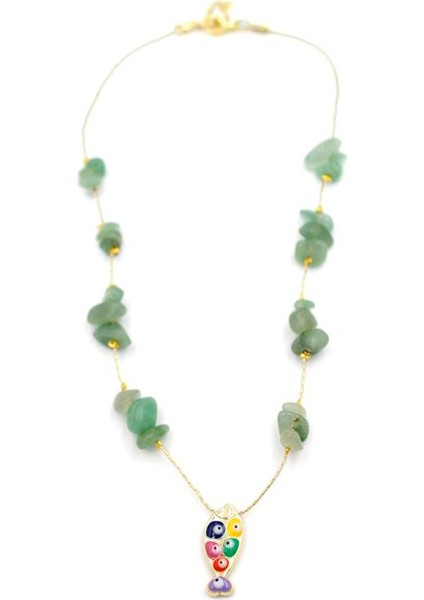 Kırıktaşlı Balık Kolye - Su Yeşili fiyatları