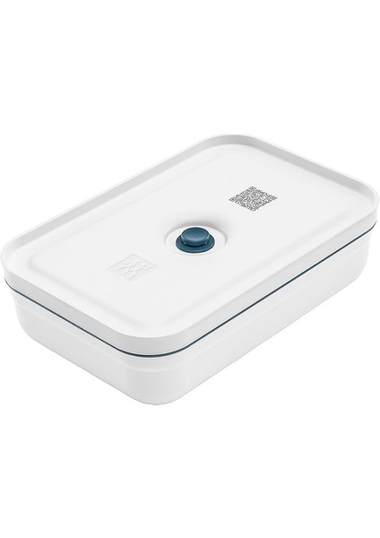 Fresh & Save Vakumlu Yemek Taşıma Kabı, L Düz, Plastik, Beyaz-Akdeniz Mavisi