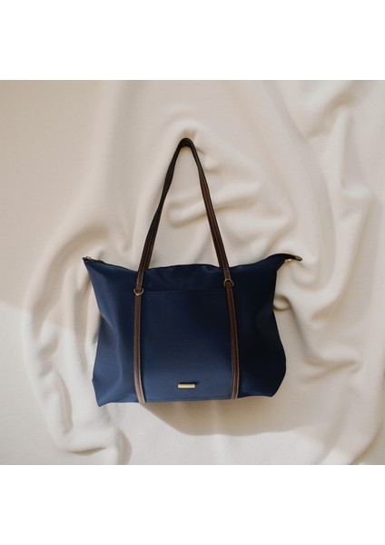 Kadın Şeritli Halka Detaylı Omuz ve Kol Çantası EN42 BOY30