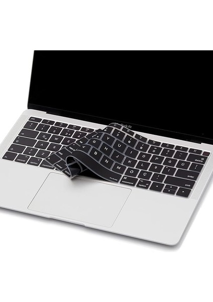Laptop Macbook Air 13INÇ Klavye Koruyucu (Us To Tr) Touchıd'li A1932 ile Uyumlu Siyah