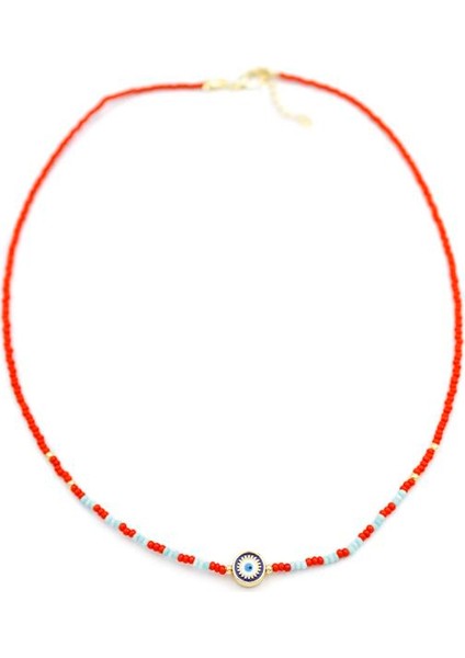 Boncuk Göz Kolye - Kırmızı