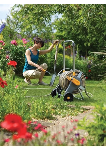 2436H 30 M Hortumlu 60 M Kapasiteli Tekerlekli Metal Hortum Toplama Sarma Araba Seti modelleri